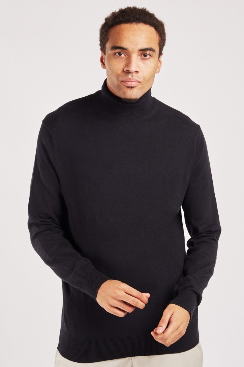 Knitted Mens Roll Neck Jumper - Just $7
