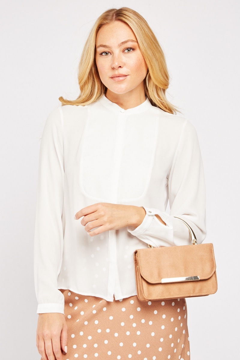 womens white mandarin collar shirt