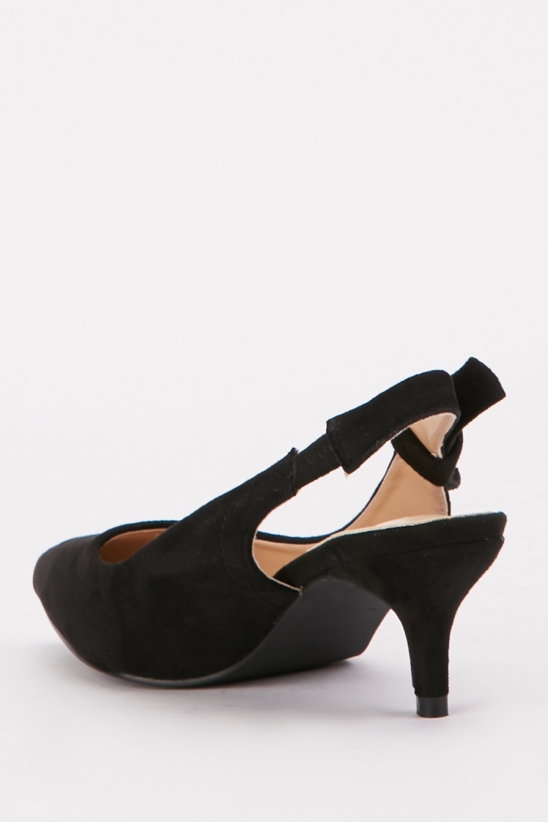 Bow Detail Slingback Kitten Heels - Just $7