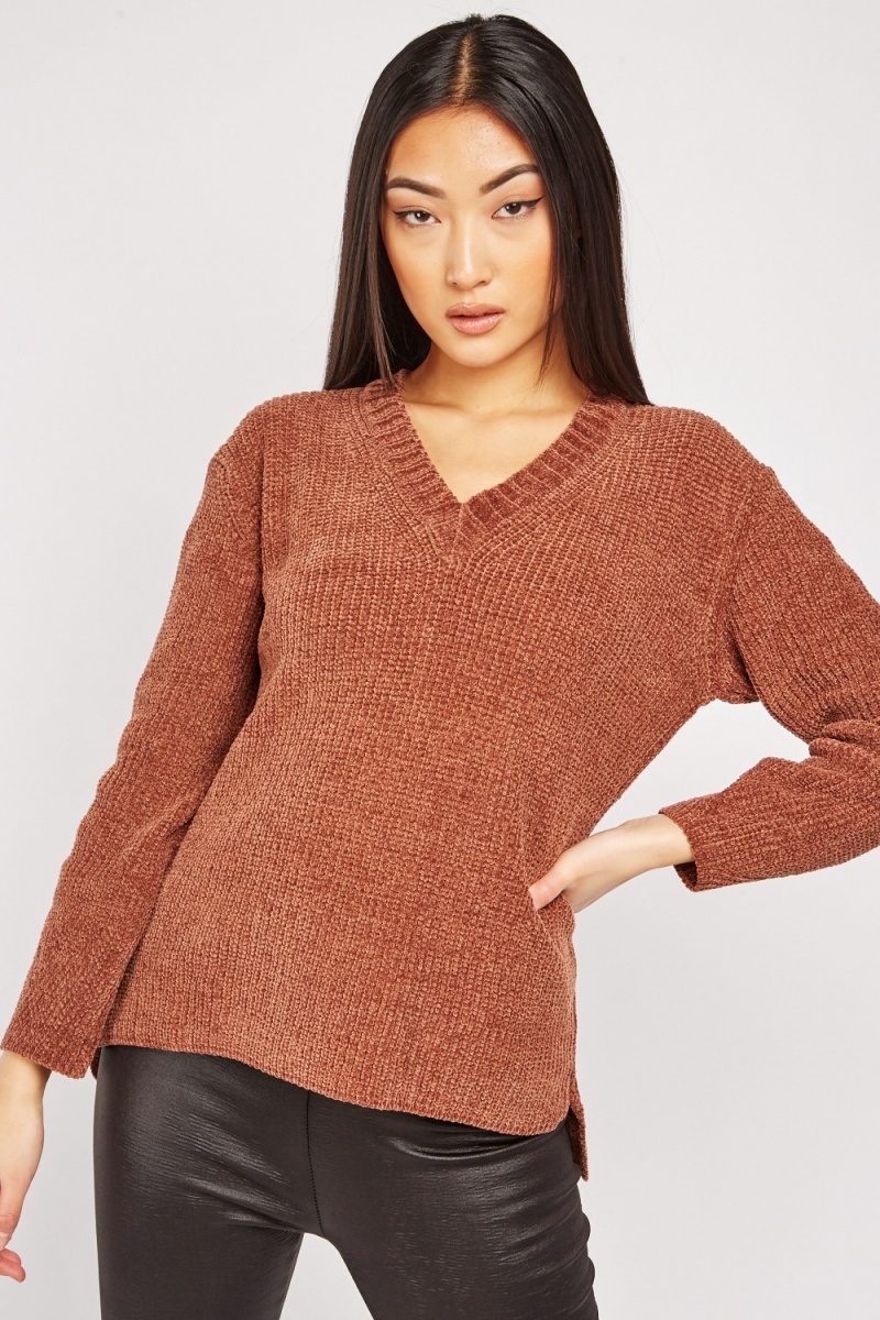 Brown Chenille Knit Jumper Just 7