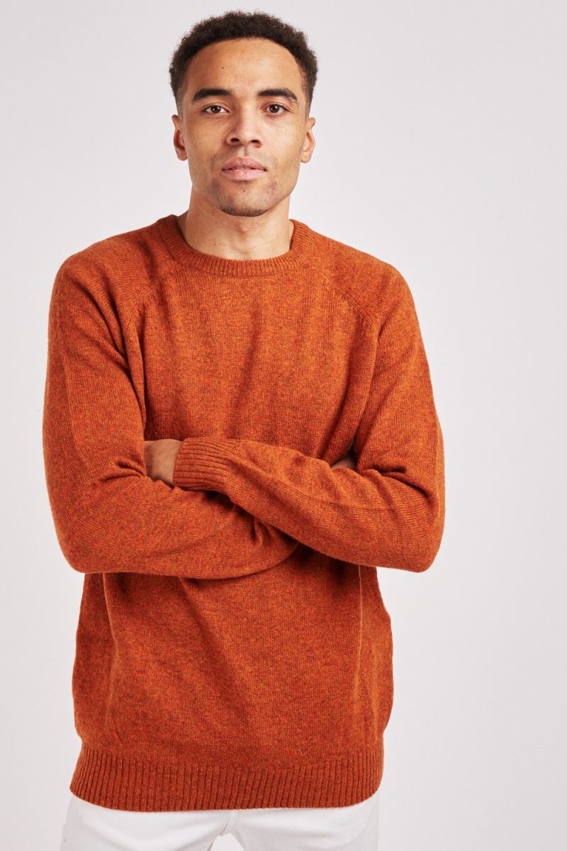 Raglan Sleeve Plain Knit Sweater - Just $7