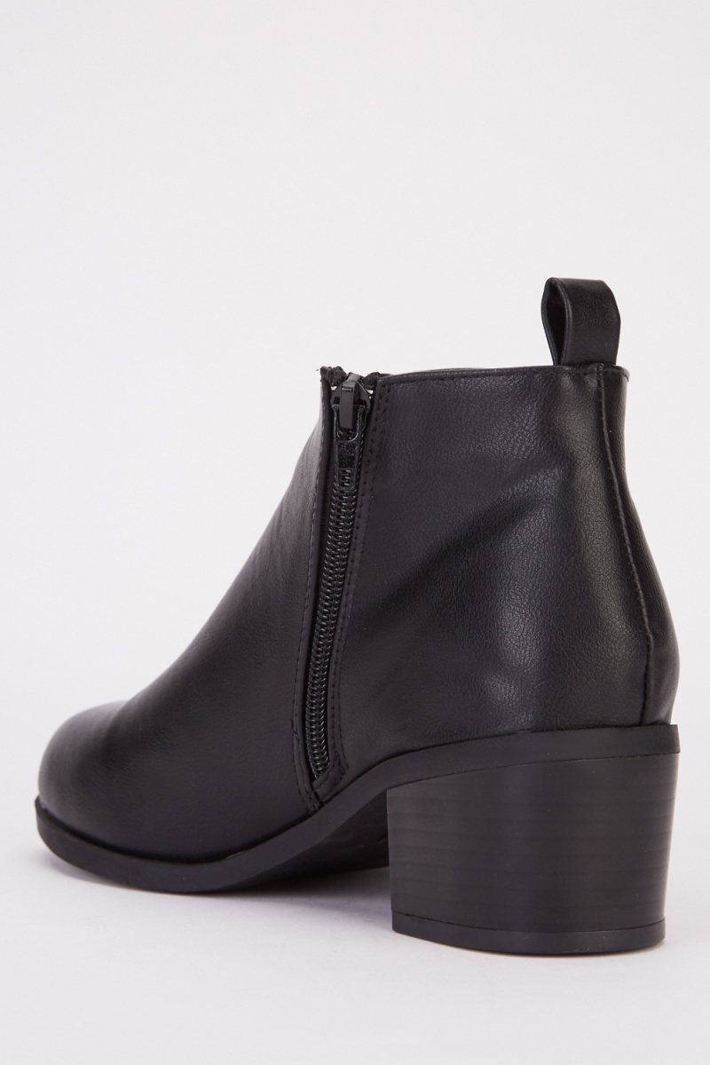 Faux Leather Black Boots - Just $7
