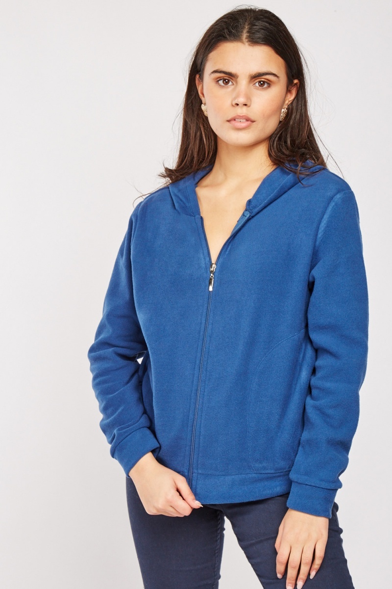 Dark Blue Zip Up Poly-Fleece Jacket - Just $7