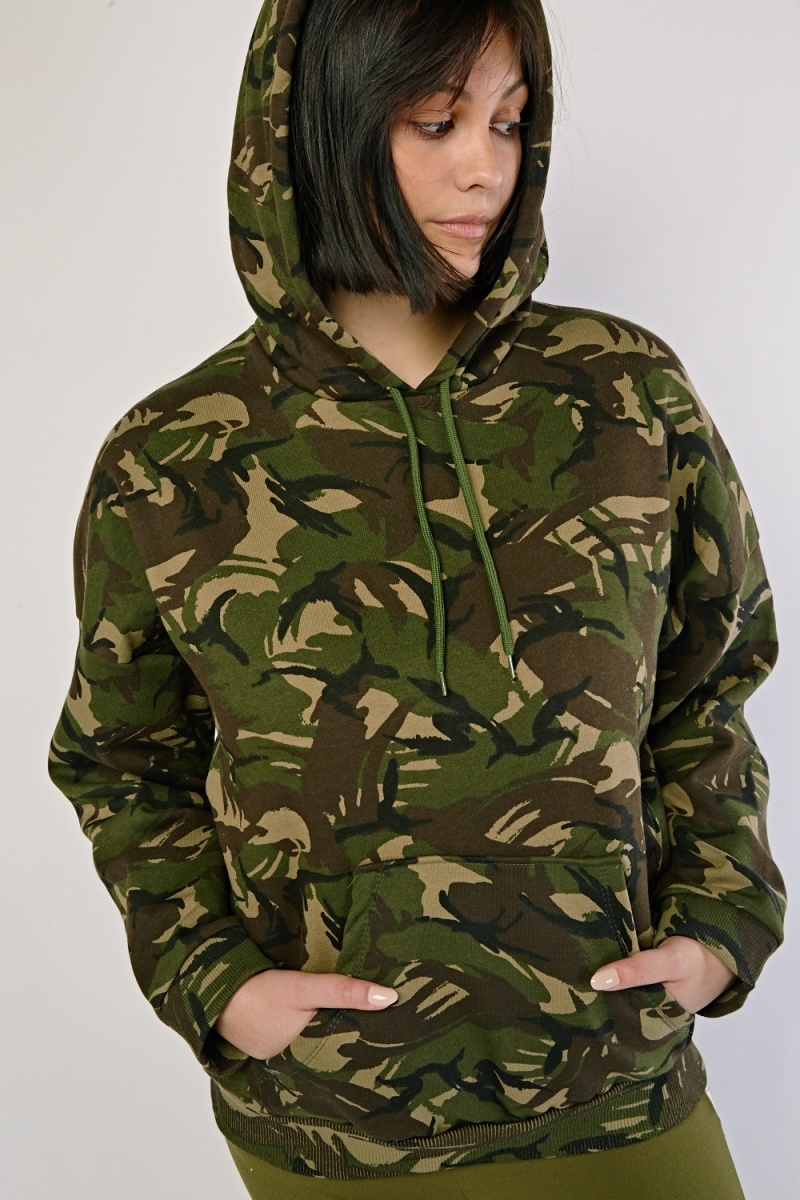 Camouflage Print Cotton Hoodie - Just $7