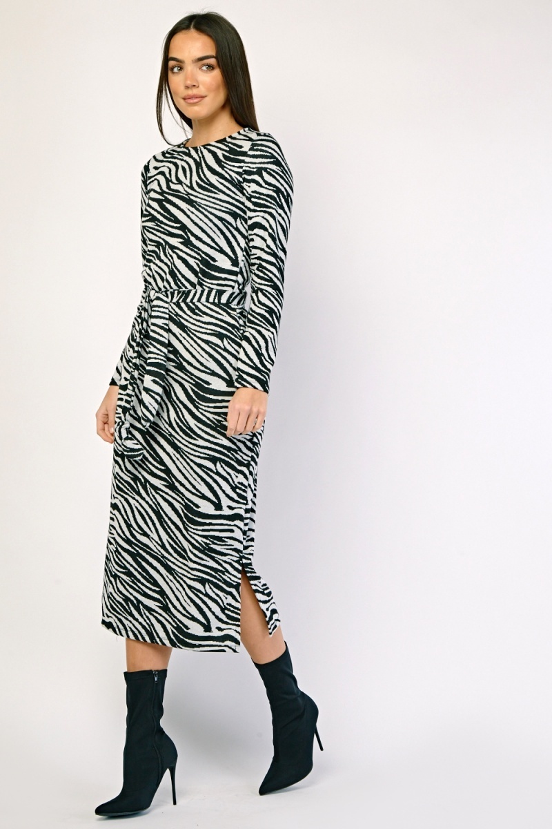Zebra Print Midi Dress - Just $7