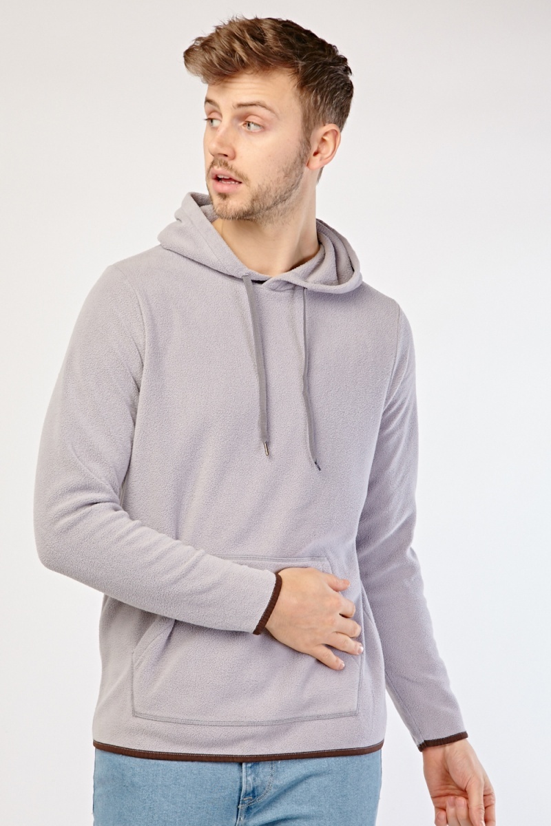 Pouch Pocket Front Fleece Hoodie - Just $7