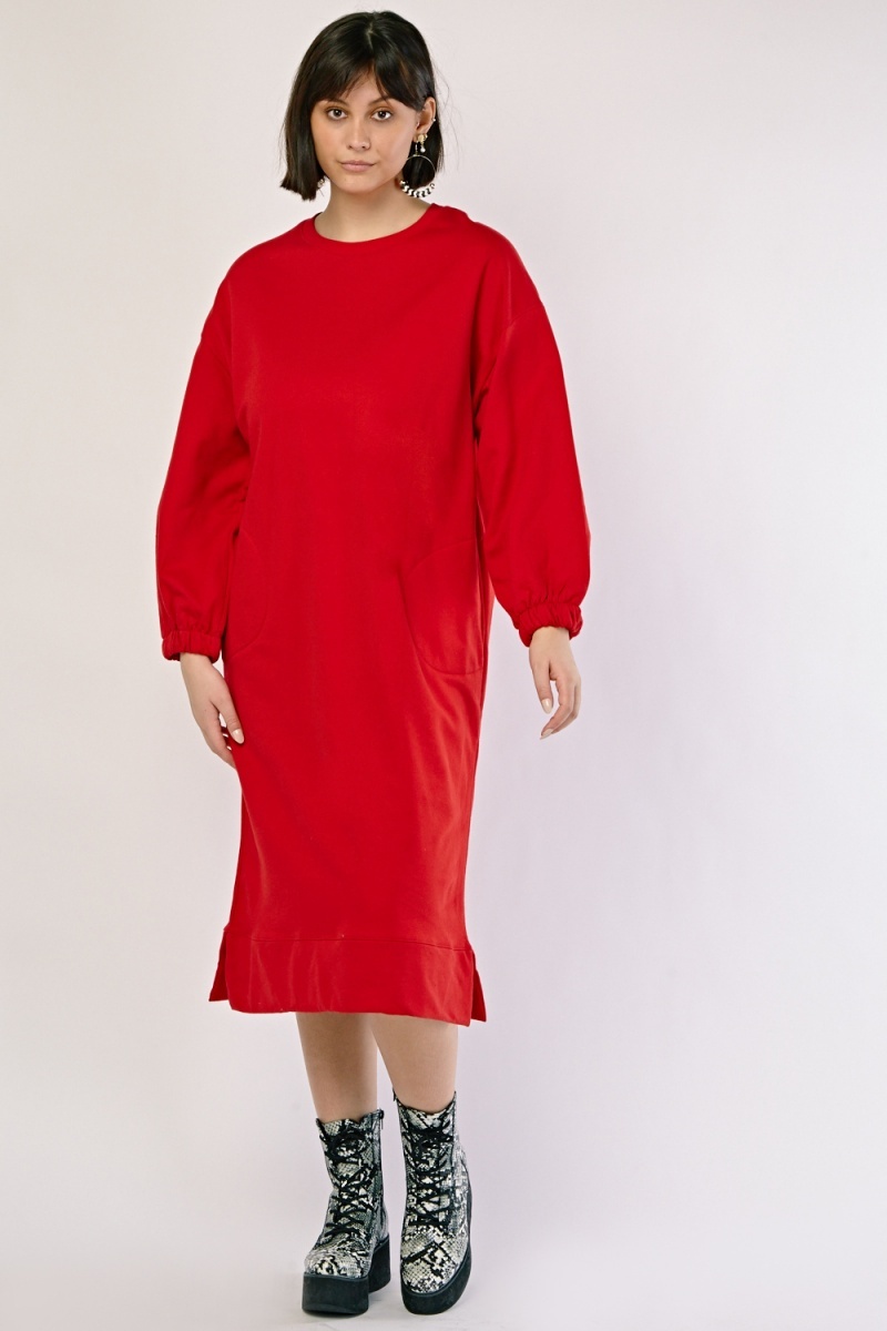 Slanted Twin Pocket Oversized Dress - 3 Colours - Just $7