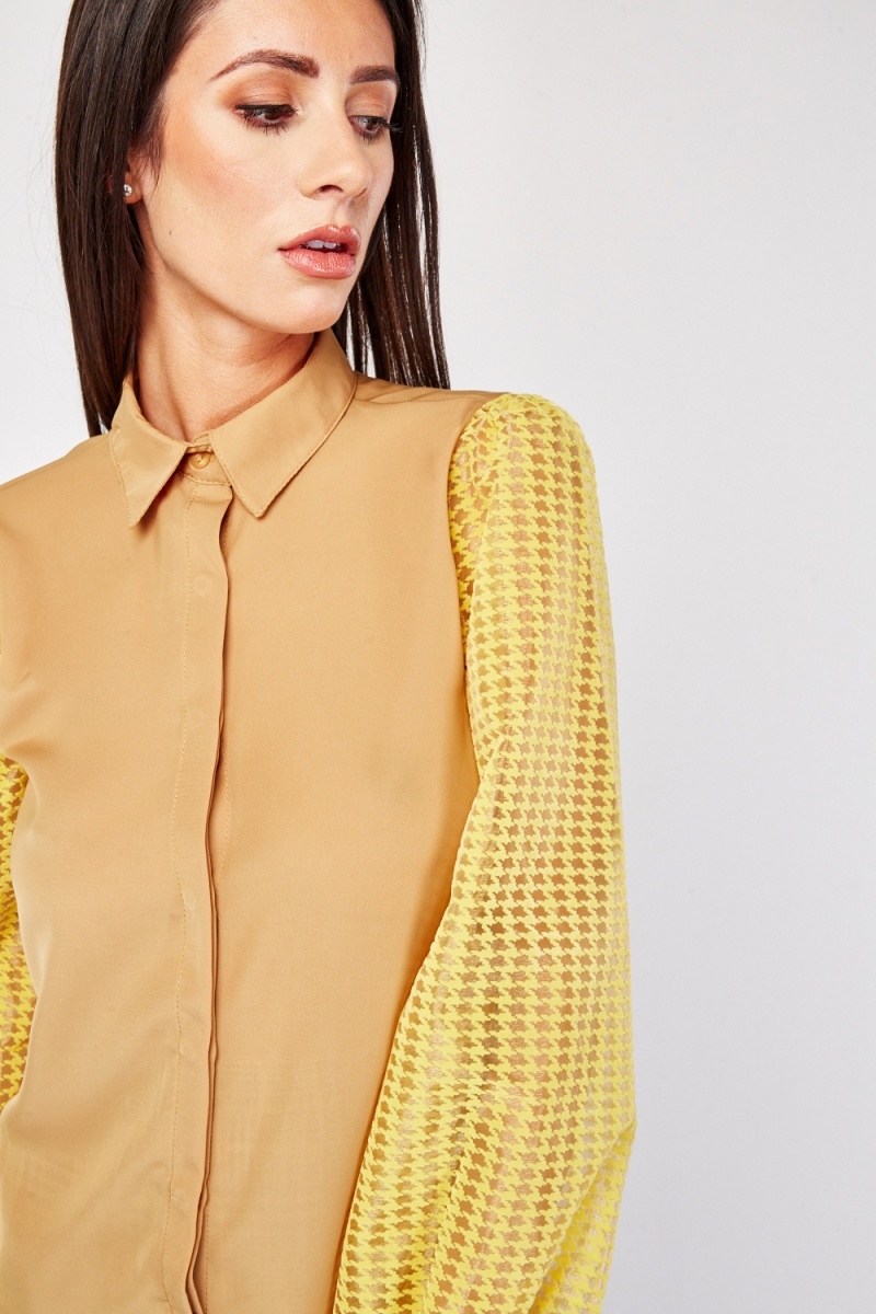 organza sleeve shirt