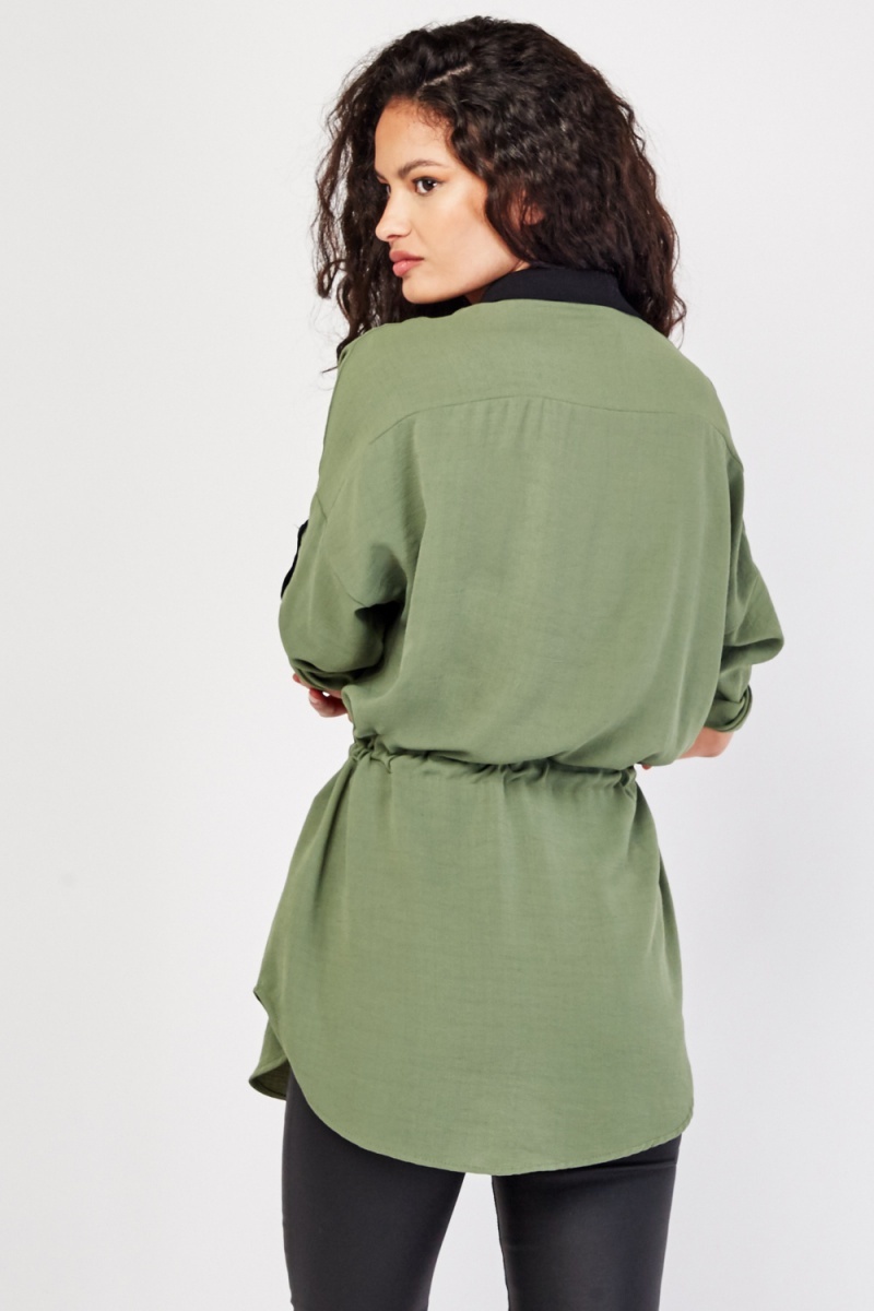 Drawstring Waist Blouse - Just $7