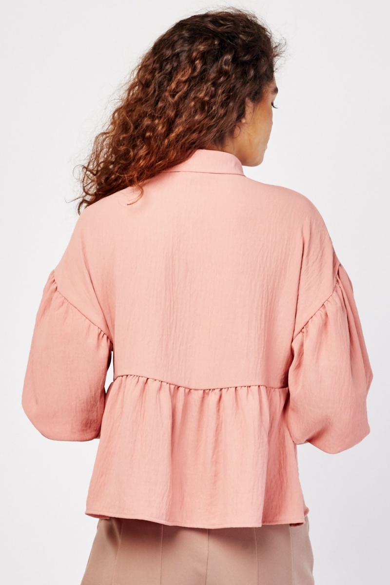 Gathered Balloon Sleeve Shirt - 8 Colours - Just $7
