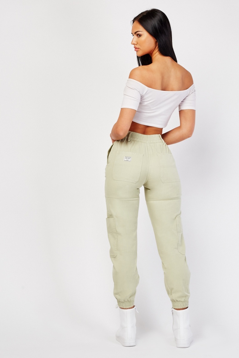 elasticated waist combat trousers