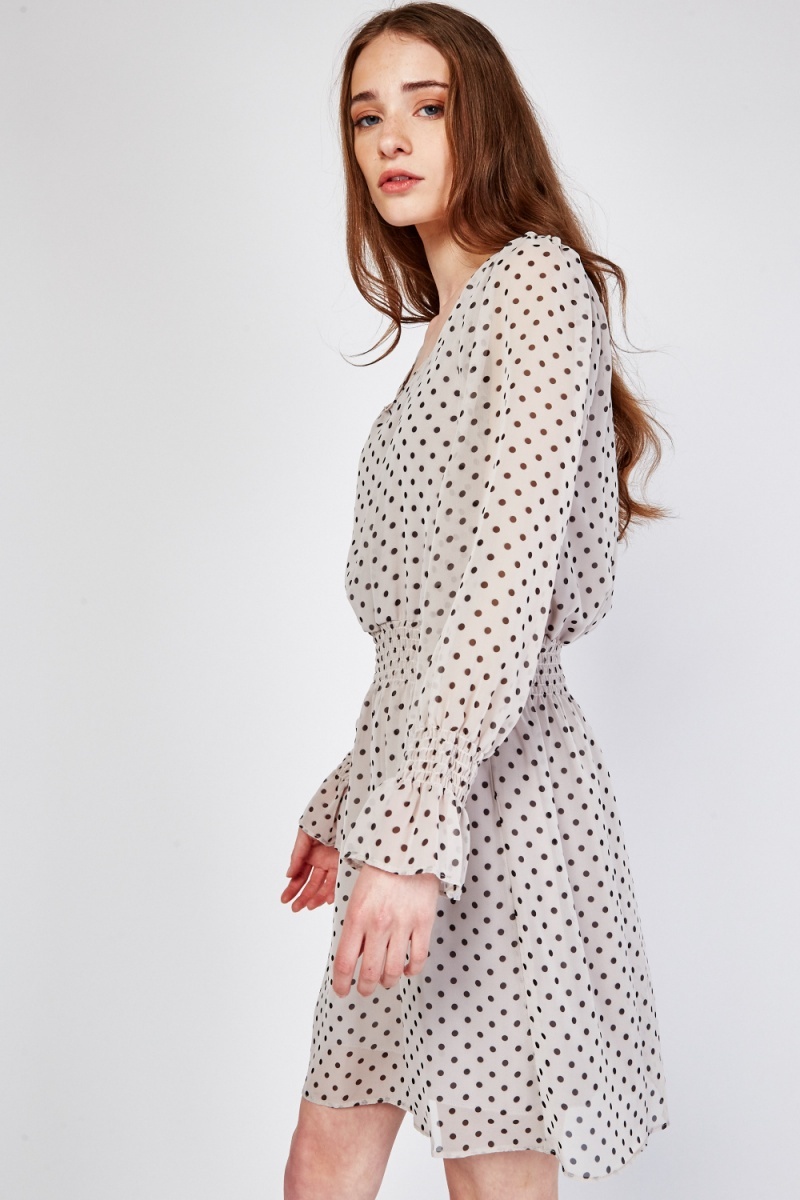 Polka Dot Sheer Mini Dress - Just $7