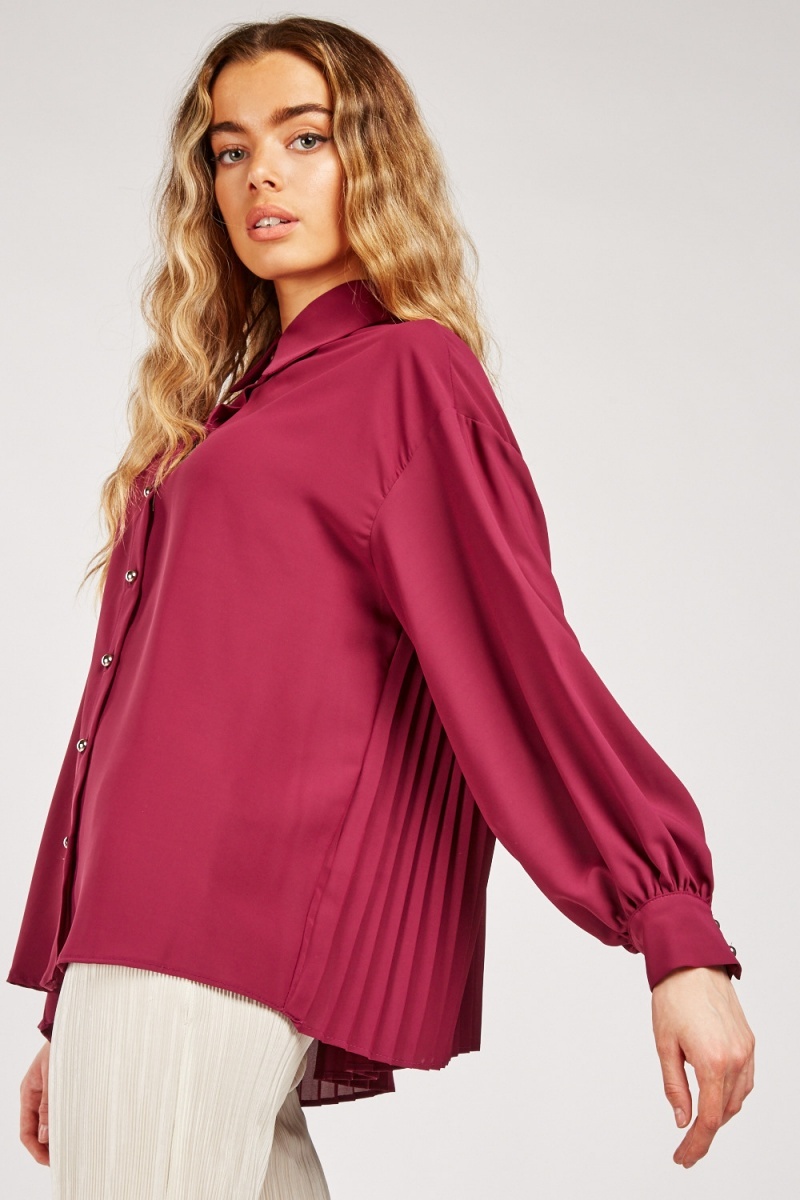 Pleated Back Flared Shirt - Just $7