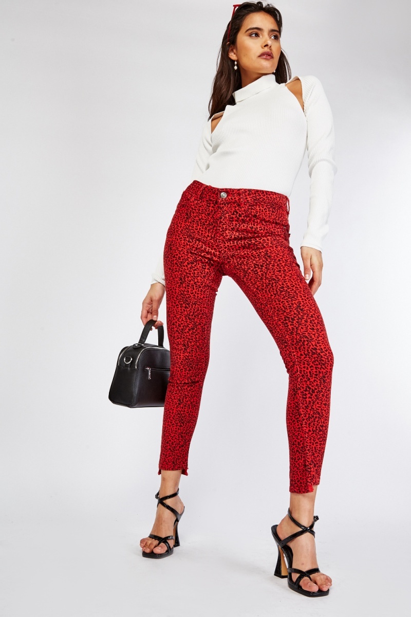 cheetah print trousers