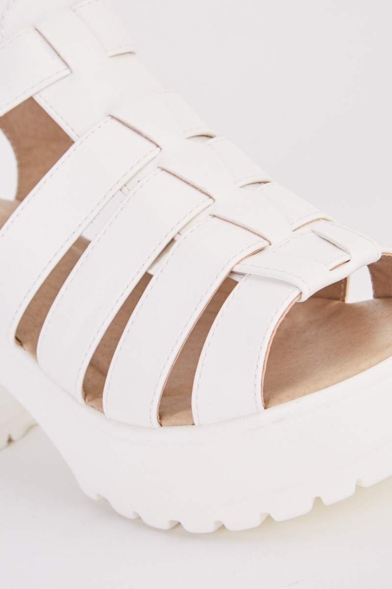 White Chunky Sandals - Just $6