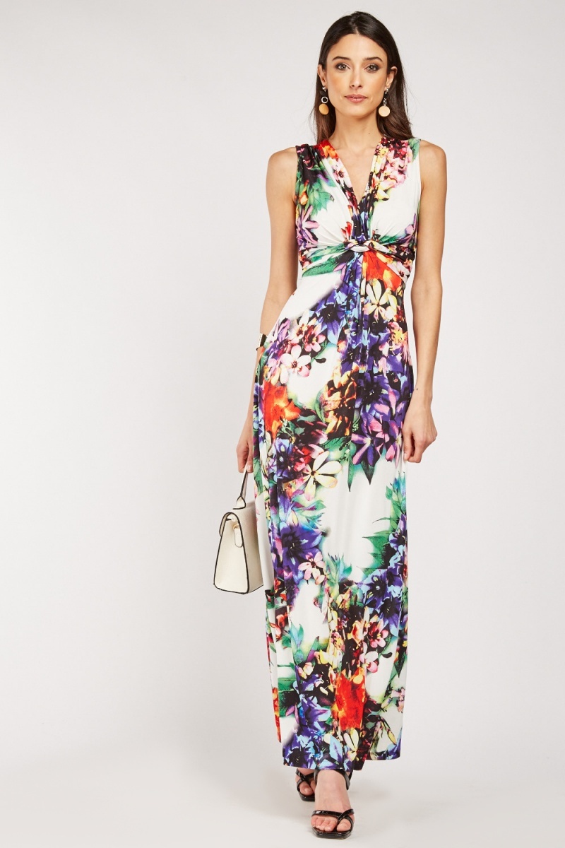 Bodycon Floral Maxi Dress - Just $7