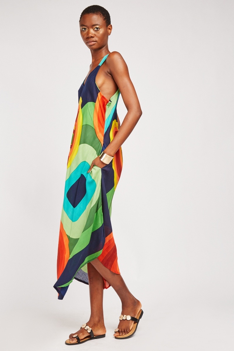 Abstract Print Maxi Dress - Just $7