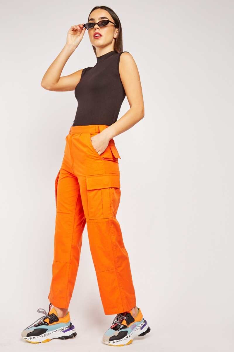 orange velvet trousers