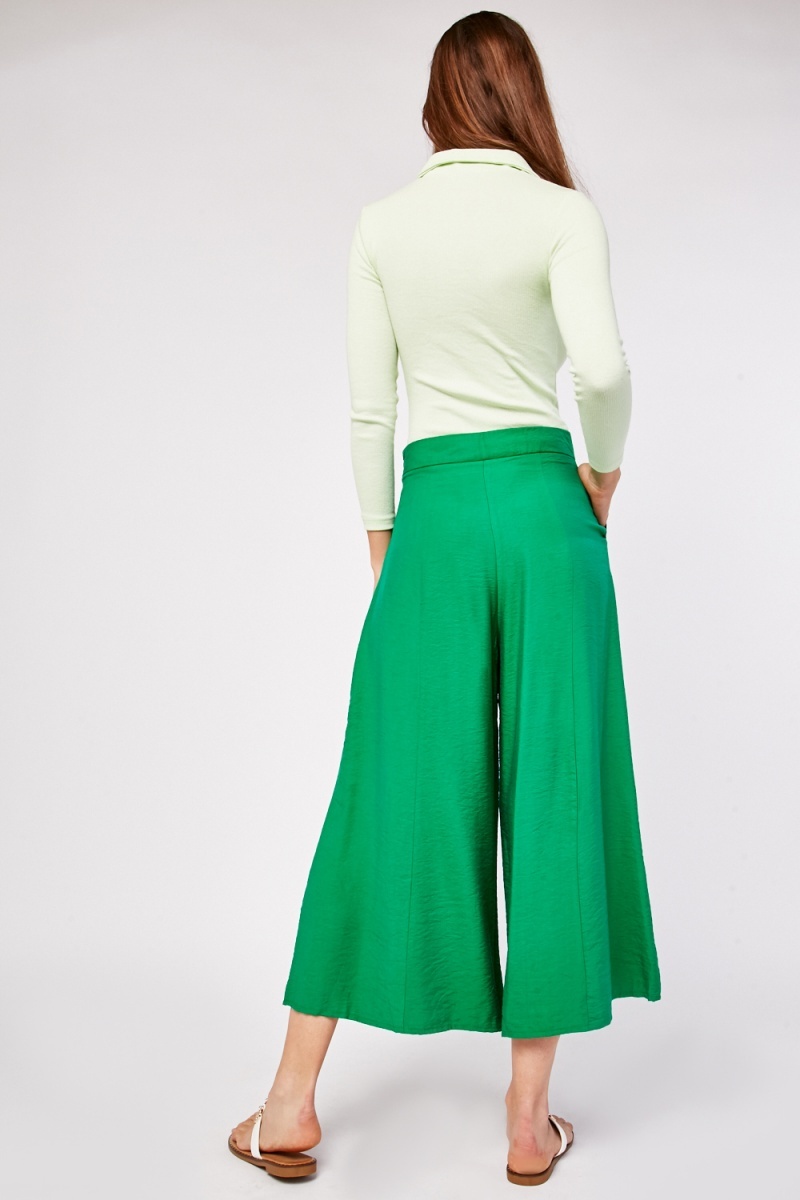 Wide Leg Green Culottes - Just $7