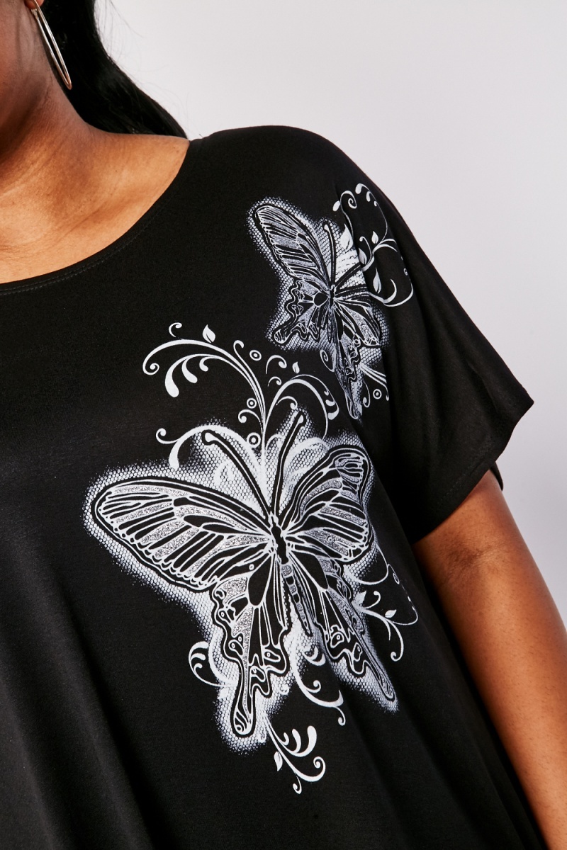 womens butterfly print top