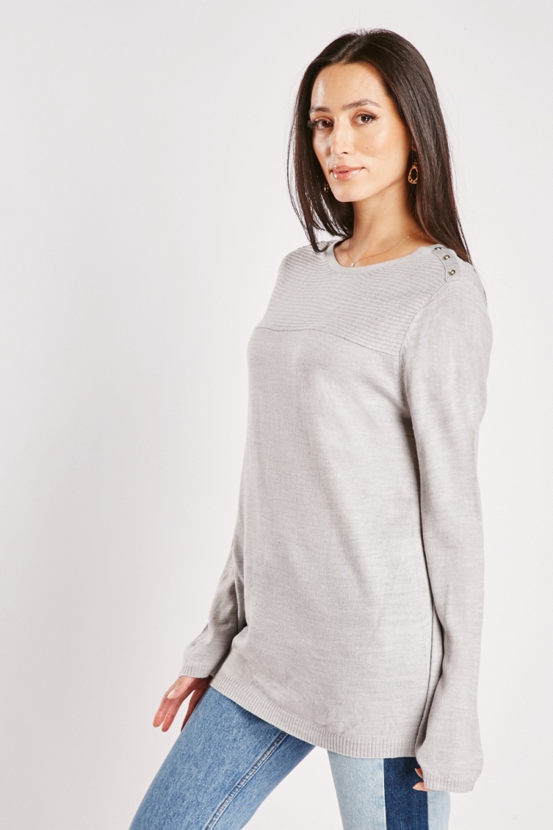 Thin Knit Long Top - Grey or Lilac - Just $6