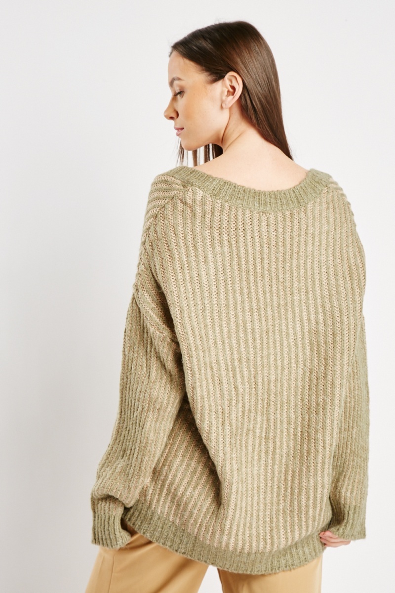 Striped Loose Knit Jumper - 4 Colours - Just $7