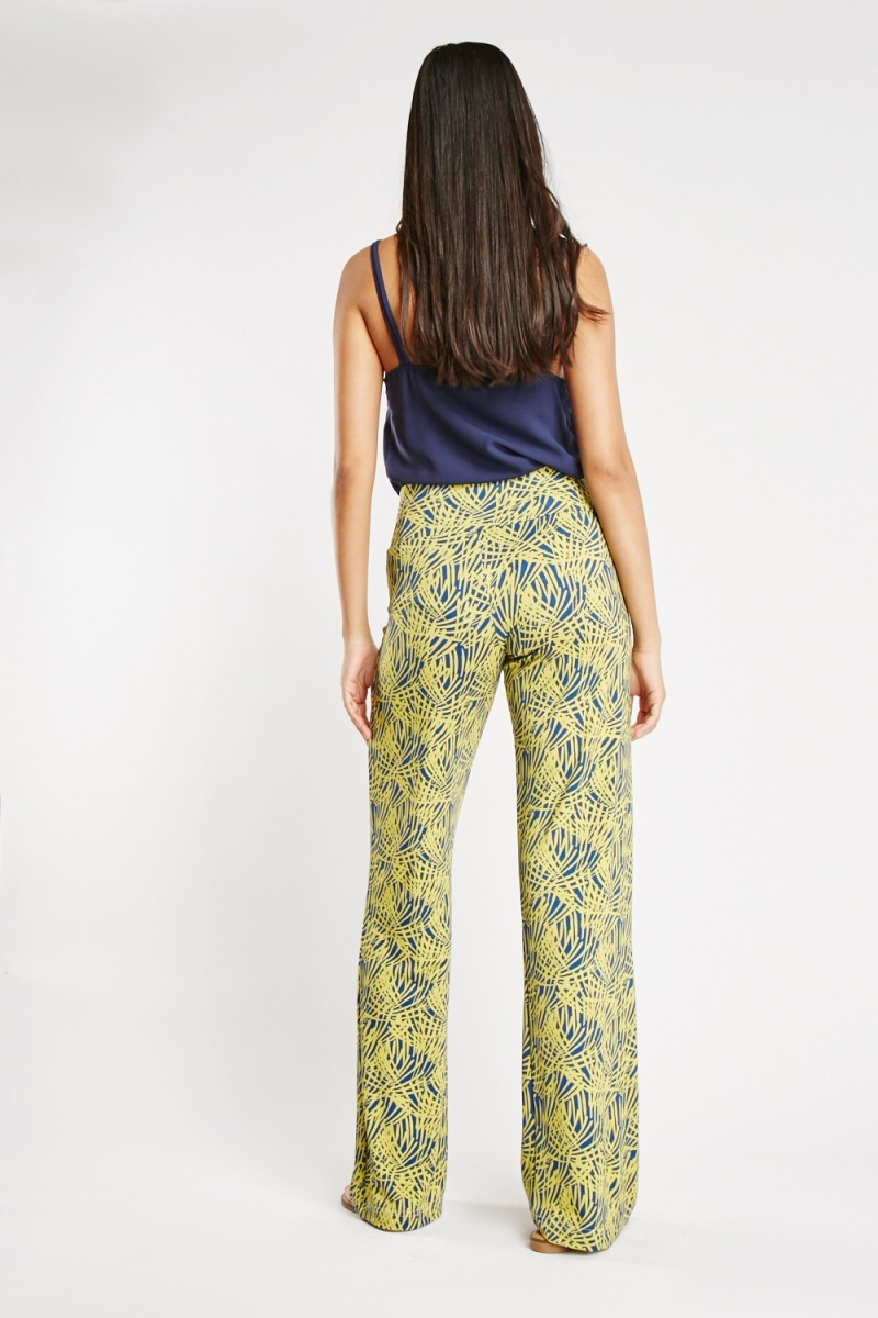 Light Weight Two Tone Trousers - Lime/Dark Blue - Just $3