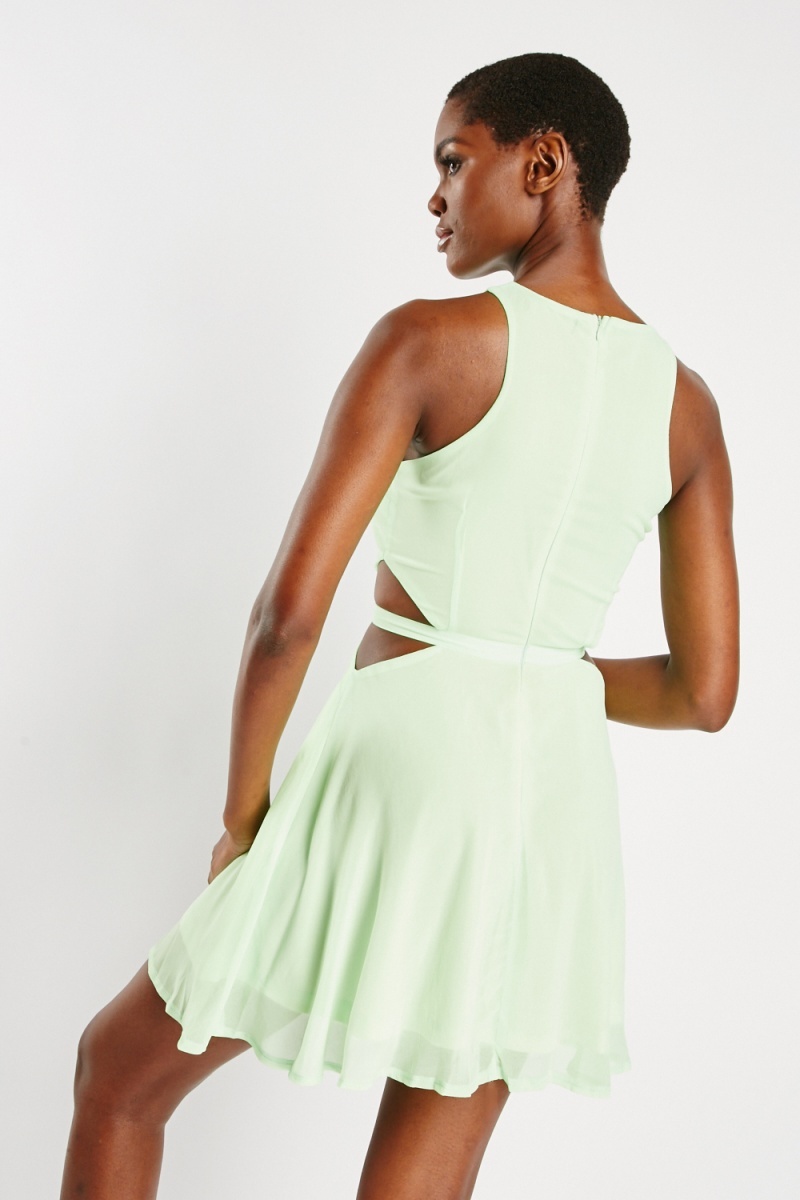 Cut Out Side Skater Swing Dress - 3 Colours - Just $7