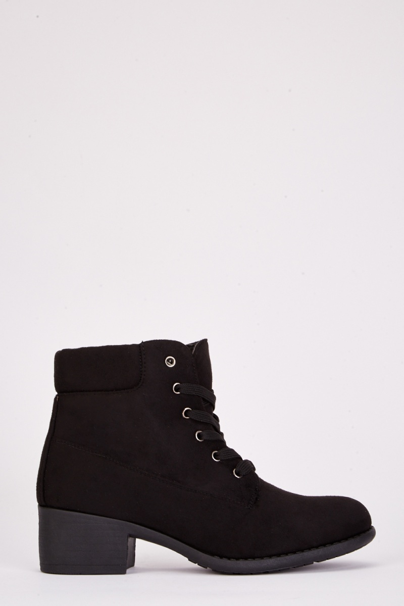 Lace Up Black Boots - Just $11
