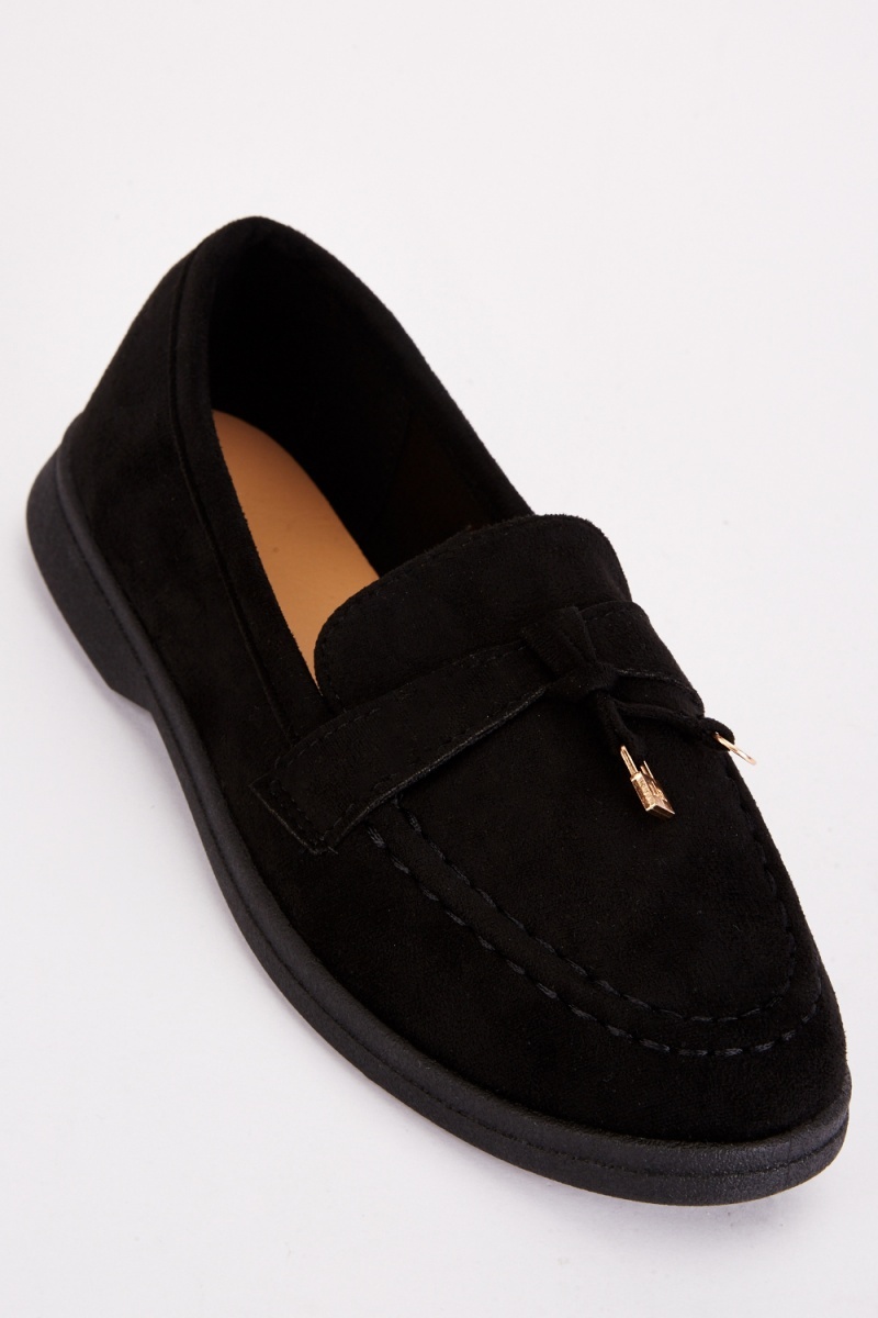 Detailed Front Suedette Loafers - 3 Colours - Just $7