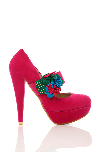 Colourful Flower Strap Velour Shoes - Just $1