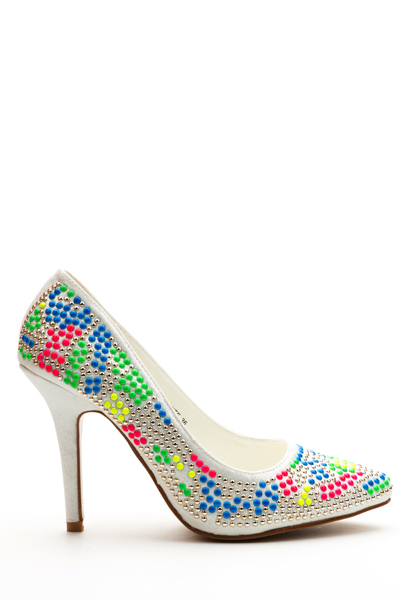 Beaded Neon Court Shoes - Just $6
