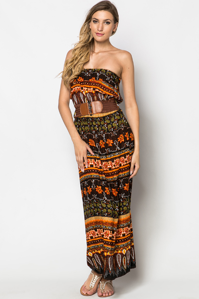 Belted Paisley Print Maxi Dress - Just £5