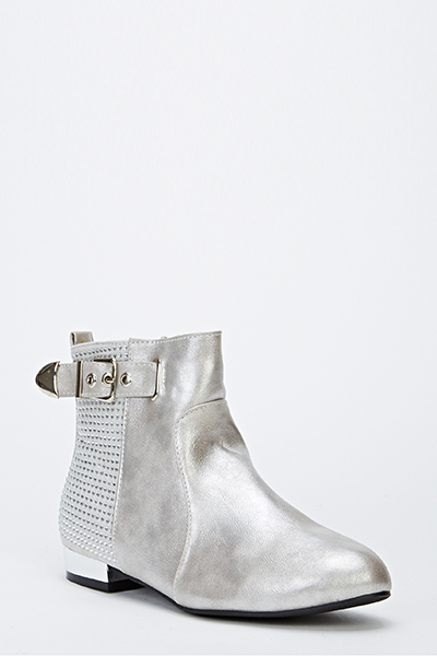 Encrusted Shimmer Ankle Boots - Just $6