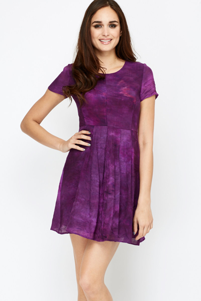 purple tie dye dress