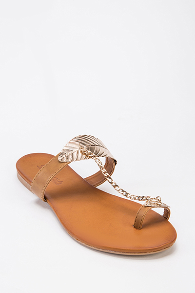 gold leaf sandals