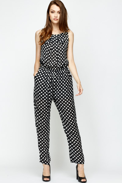 jumpsuit polka dot