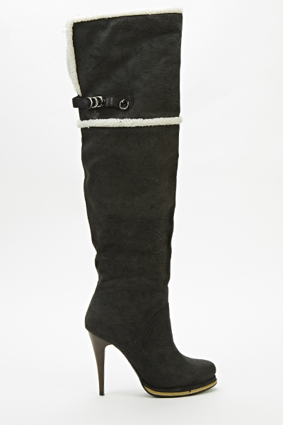 over the knee fur boots