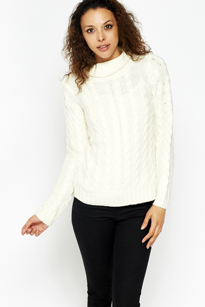 white jumper roll neck