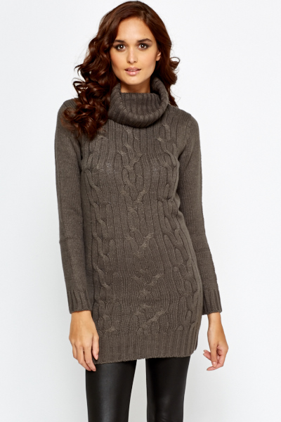 long polo neck jumper dress