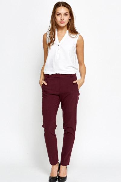 Plum Tapered Trousers - Just $7