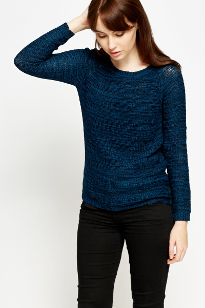 Contrast Loose Knit Sweater - Just $7