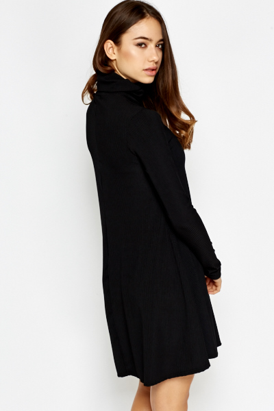 roll neck swing dress