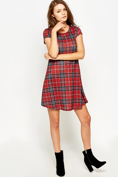 Checked Swing Dress - Just $6