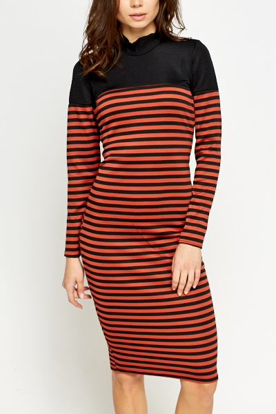 Brick Striped Midi Dress - Just $6