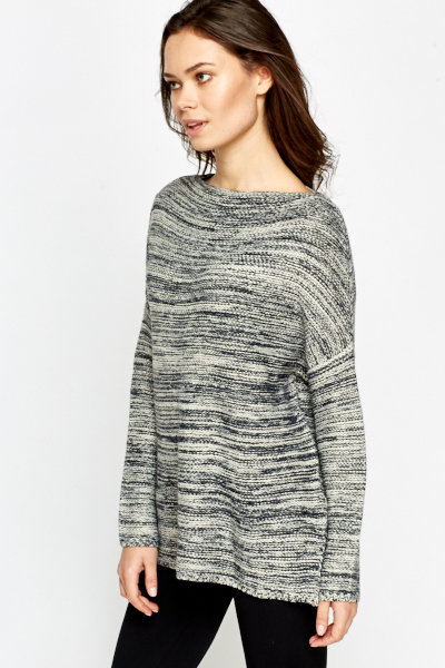 Contrast Striped Loose Fit Jumper - Just $7
