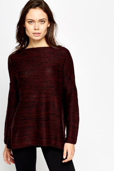 Contrast Striped Loose Fit Jumper - Just $7