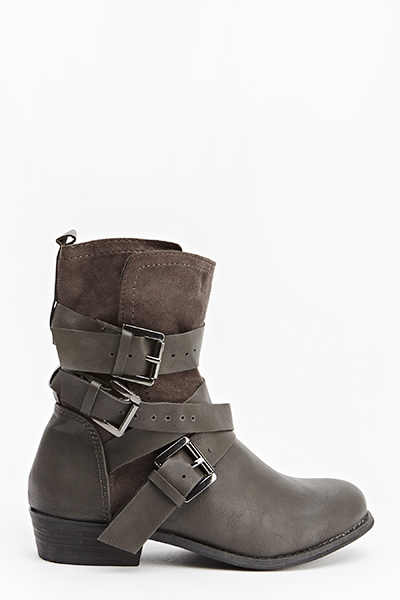 Buckle Strap Crossover Boots - Just $7