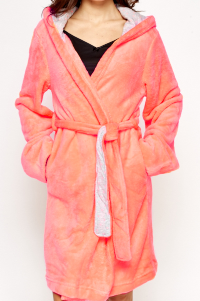 neon pink dressing gown
