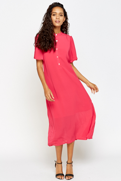 Pink Flowy Midi Dress - Just $7